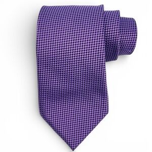 Ermenegildo Zegna Purple Geometric Pattern Silk Tie